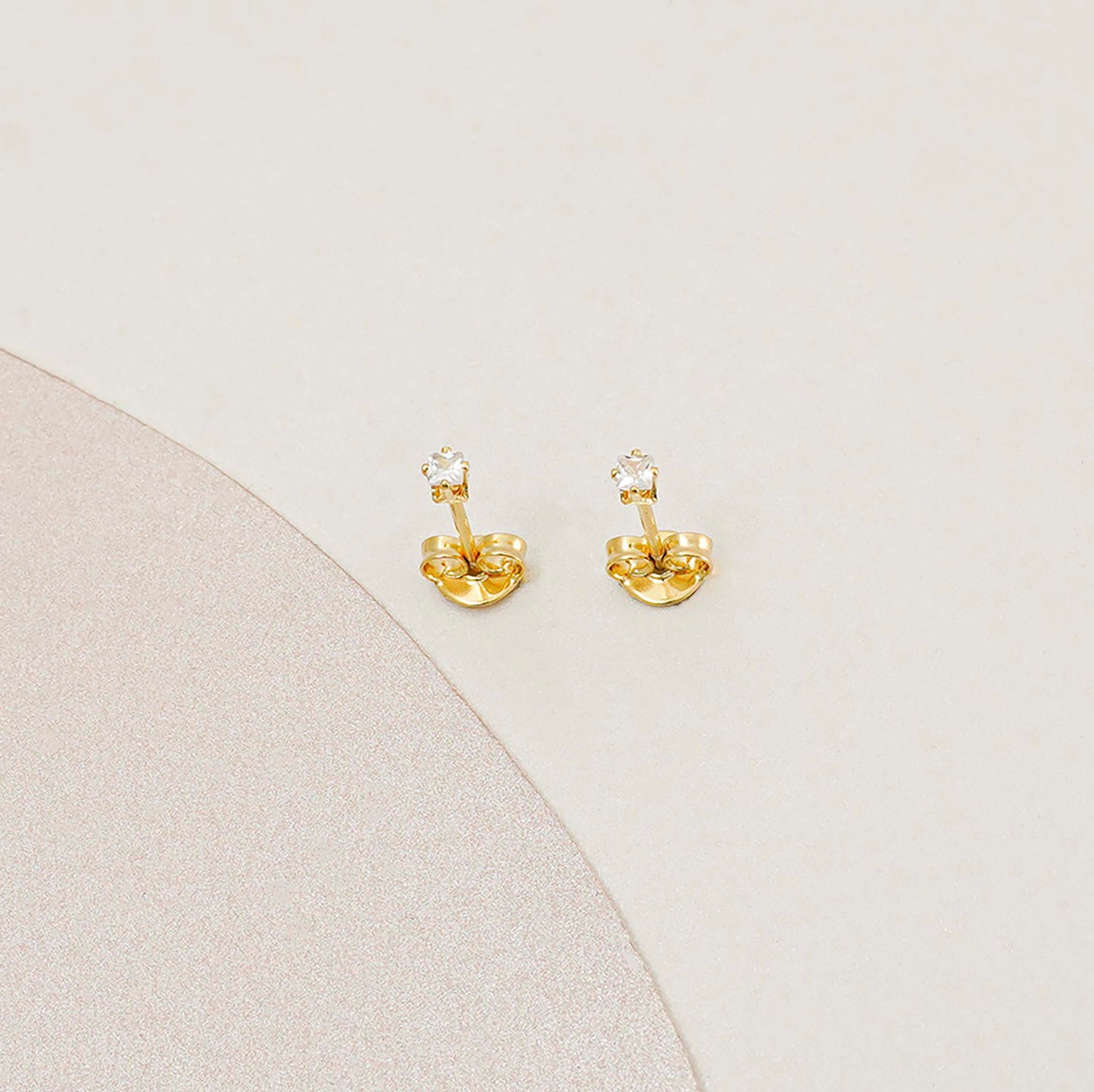 Aretes Topo Mini Circon Cuadrado CRISTAL