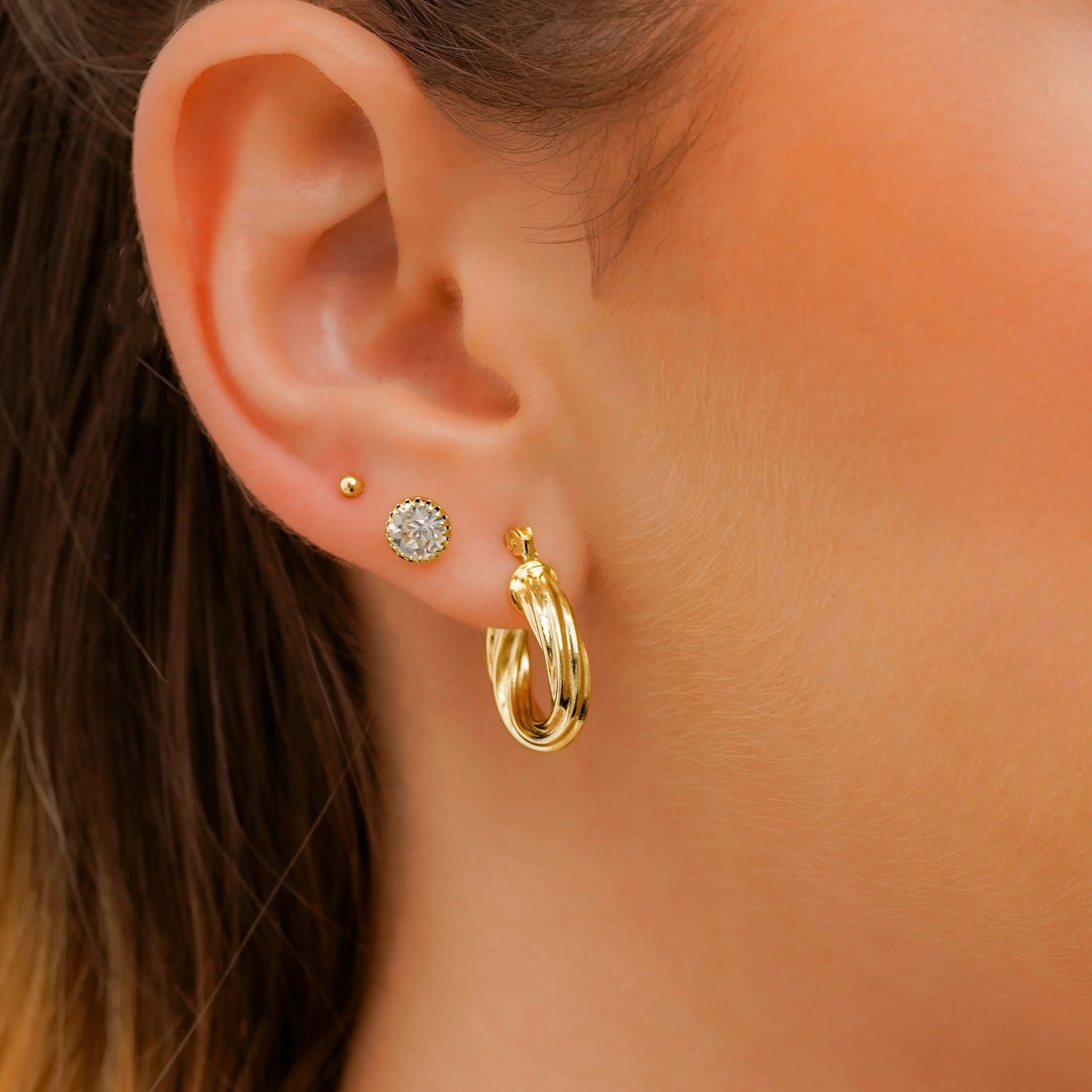 Aretes Twisted Stripes 2 Cms