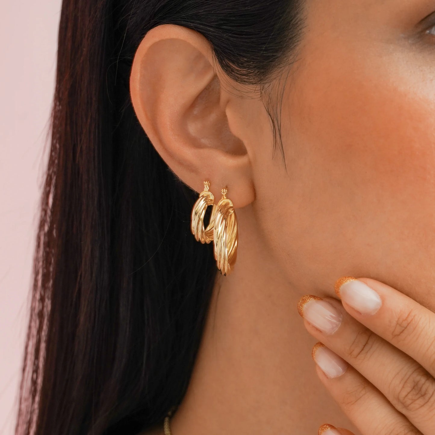 Aretes Twisted Stripes 2 Cms