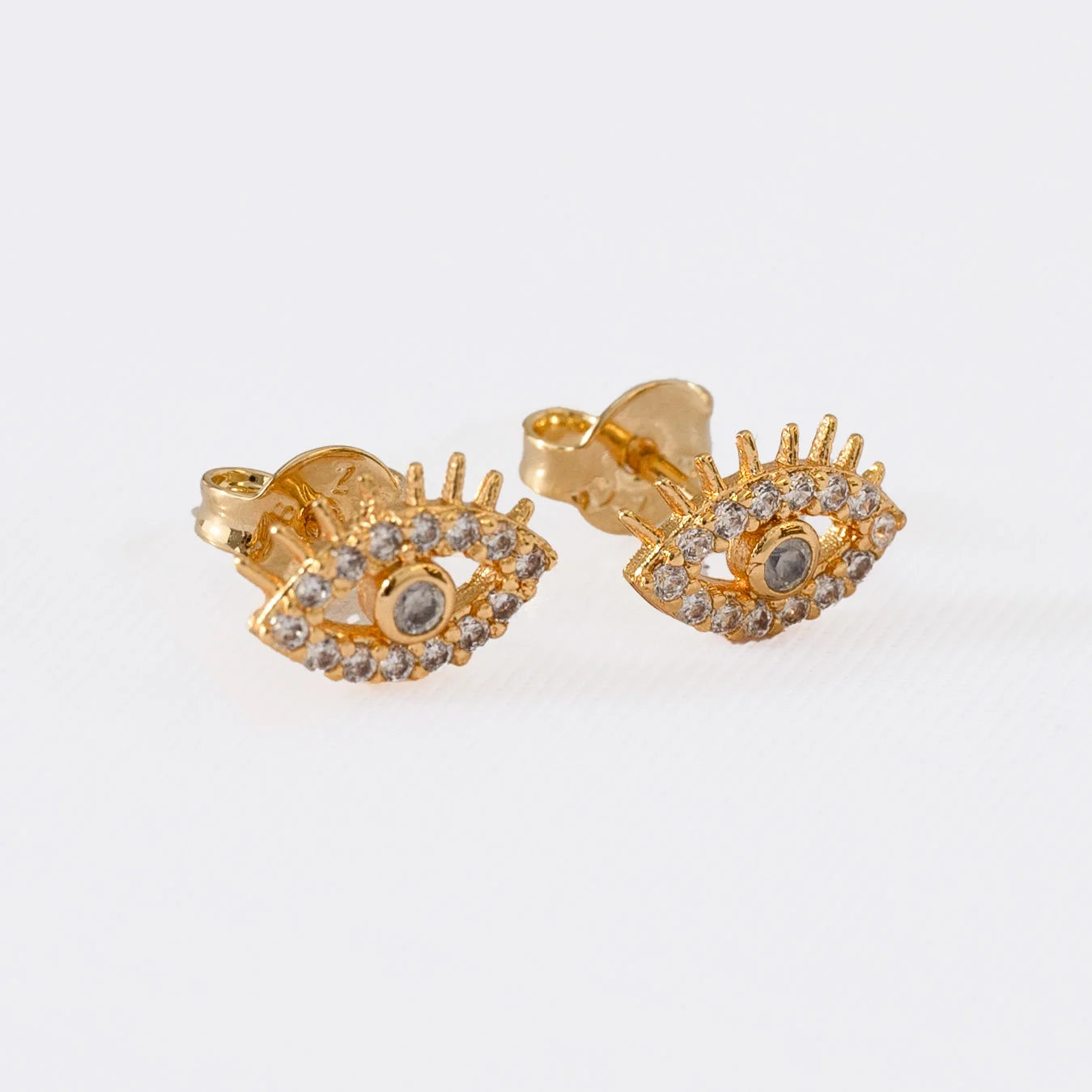 Aretes Topo Ojo Turco Cristal