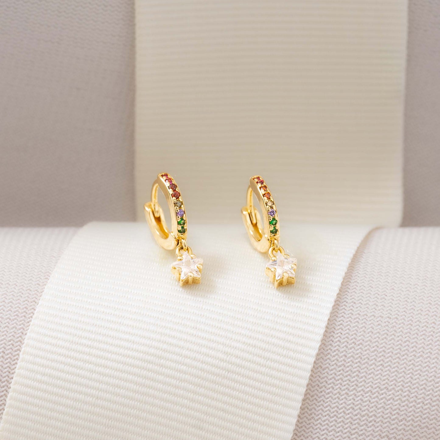 Aretes Rainbow Star