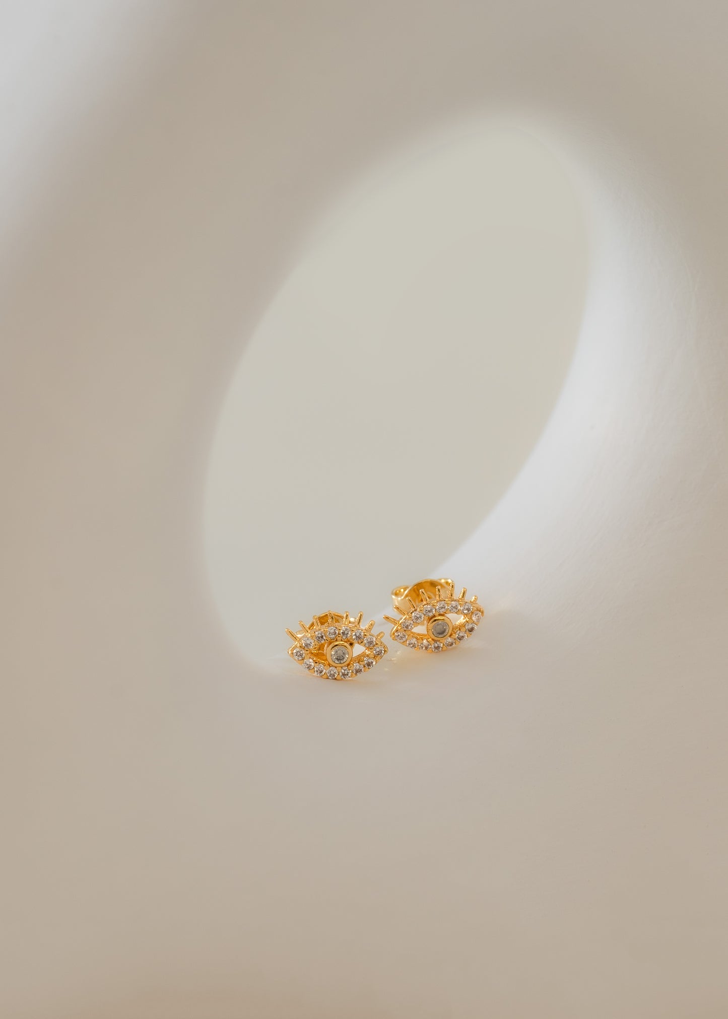 Aretes Topo Ojo Turco Cristal