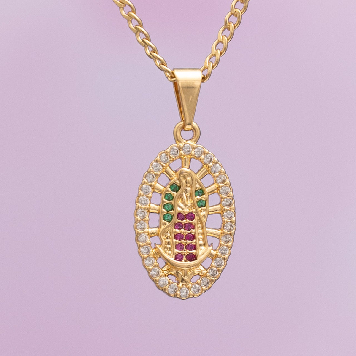 D Virgen Guadalupe Swarovski Med
