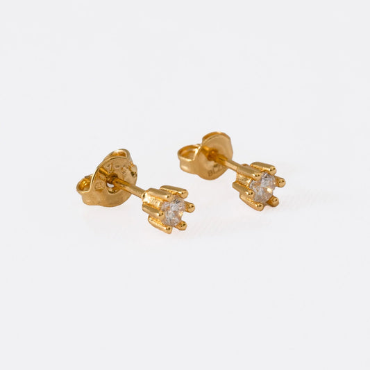 Aretes Topo  6 Puntos Cristal