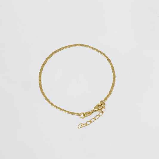 Pulsera Escalera Delg. Plana Lisa 16 Cms + Extensor