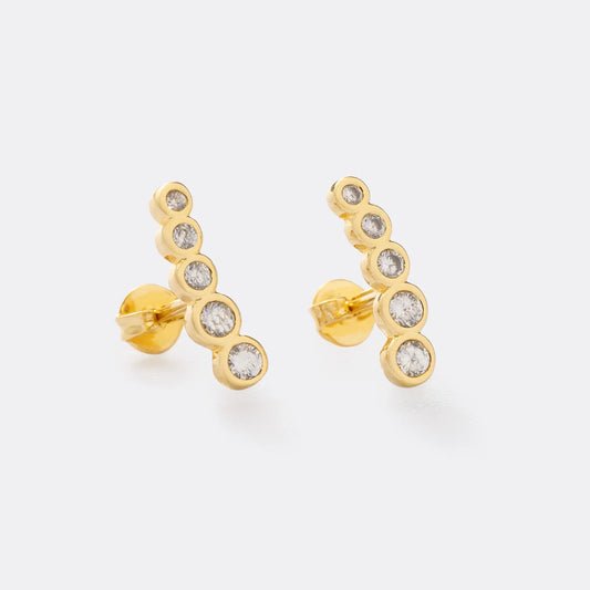 Aretes Scaler 5 Circonias Cristal