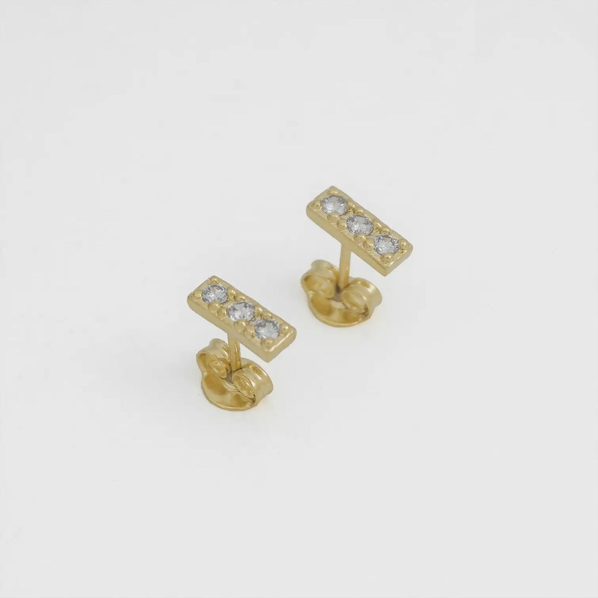 Aretes Lìnea 3 Circonias Cristal