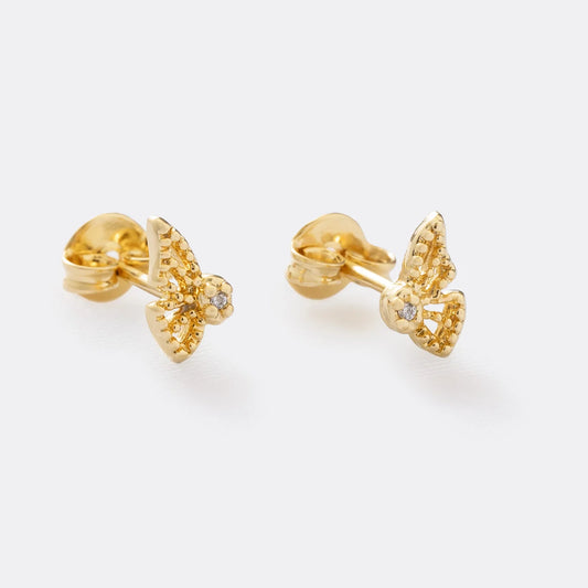 Aretes Mariposa Monarca Cristal 0.8 mm