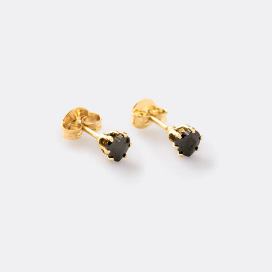 Aretes Topo Circonia Corazón NEGRO