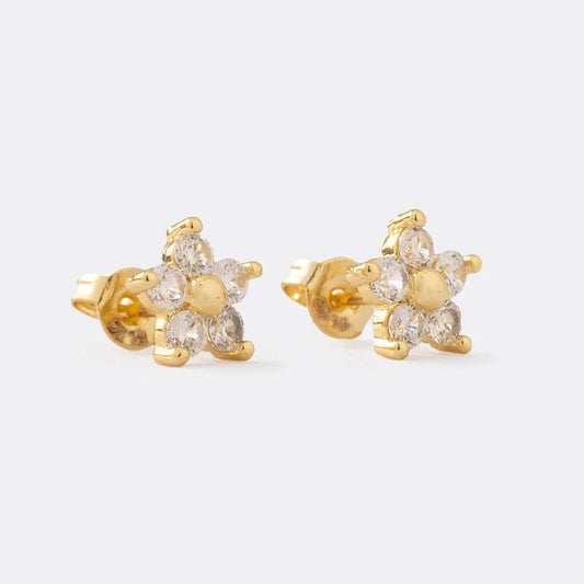 Aretes Flor 5 circonias