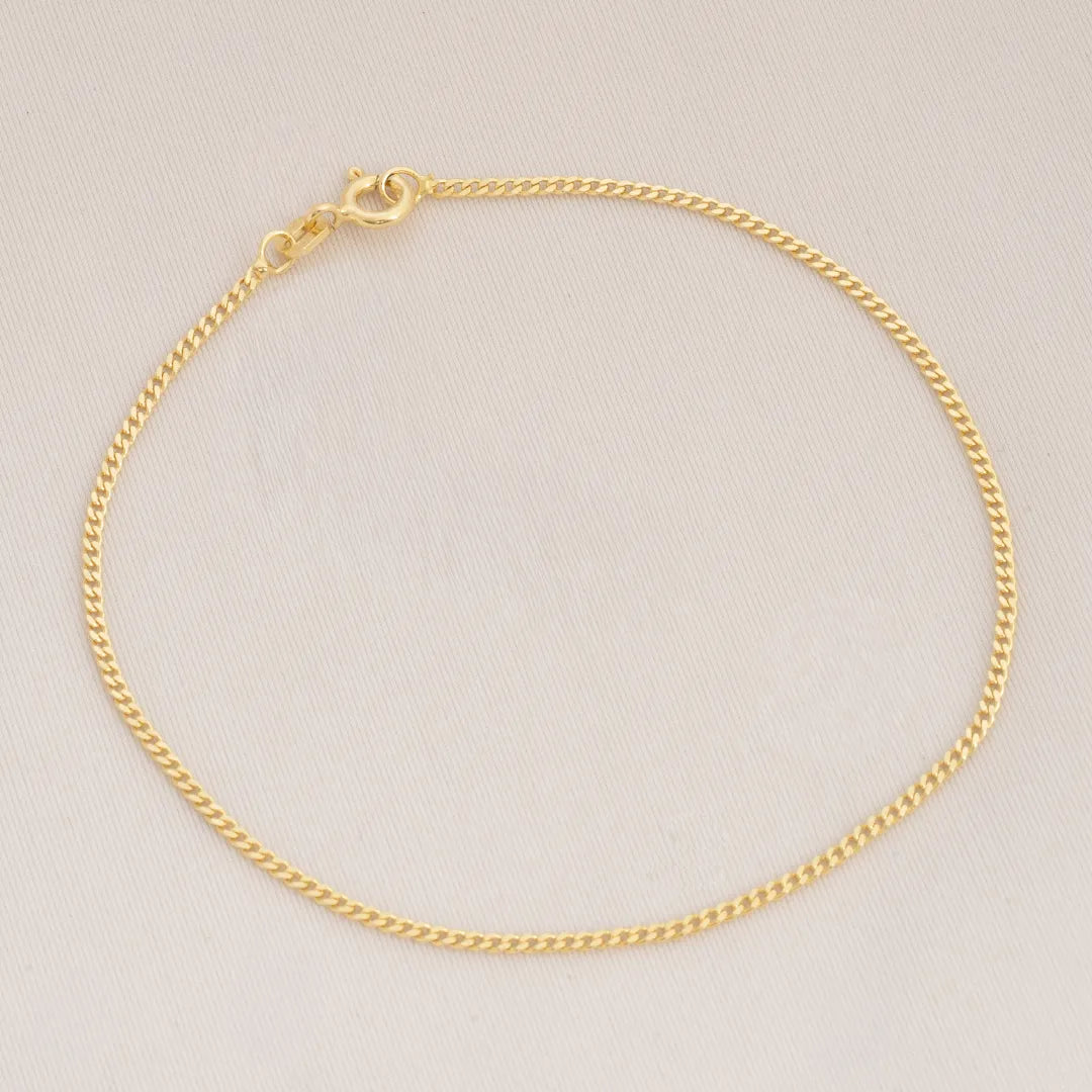 Pulsera Cubanita ITobillera 1,5 mm 19.5 Cms