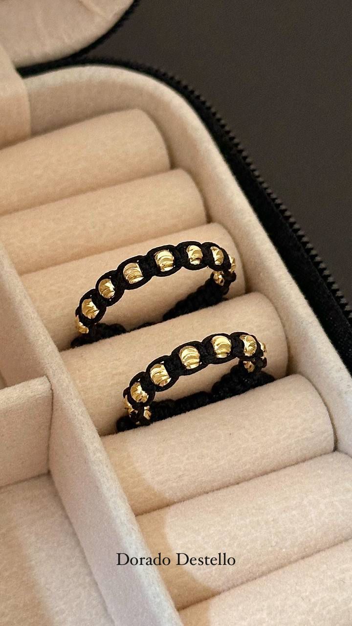 ANILLO UNISEX - AJUSTABLE - HILO NEGRO