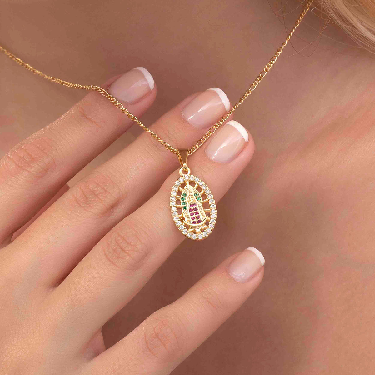 D Virgen Guadalupe Swarovski Med