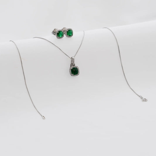 Conjunto Pave Circon Verde
