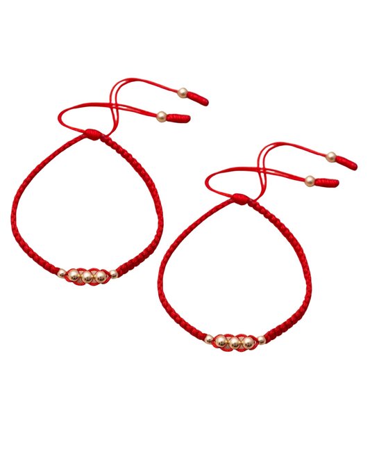 Dos pulseras Destellos Dorados en Hilo